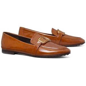 Tory Burch Tan Leather Loafers with Moccasin Style